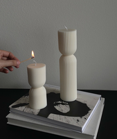 Hourglass ribbed candle